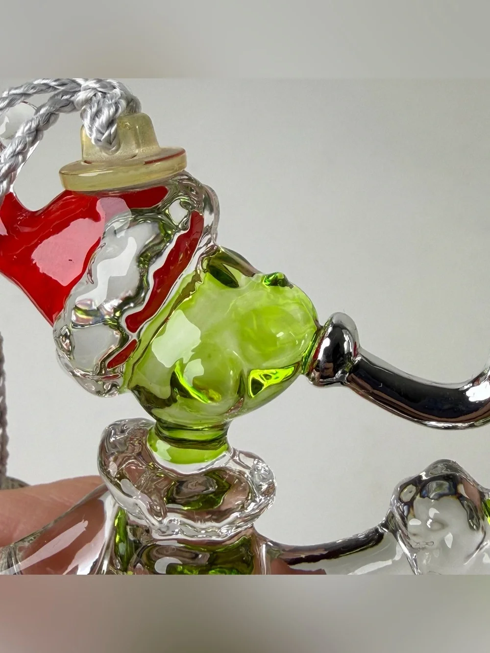 Lenox Dr. Seuss Grinch Blown Glass Crystal Christmas Ornament Horn 2004 NOS